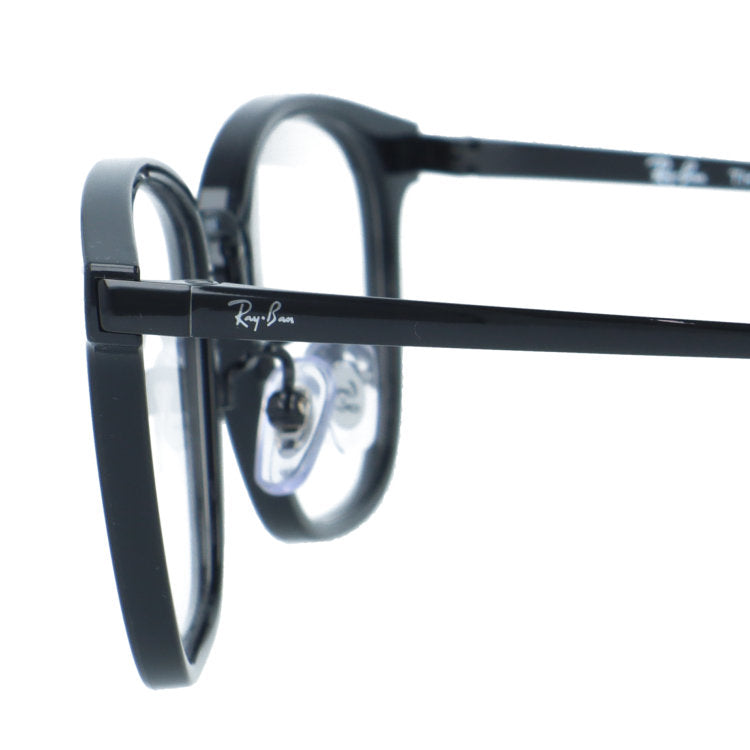 レイバン メガネフレーム 伊達メガネ アジアンフィット（フルフィット） 調整可能ノーズパッド（クリングス） Ray-Ban RX7247D 2000 51サイズ スクエア型 クロブチメガネ ユニセックス メンズ レディース
