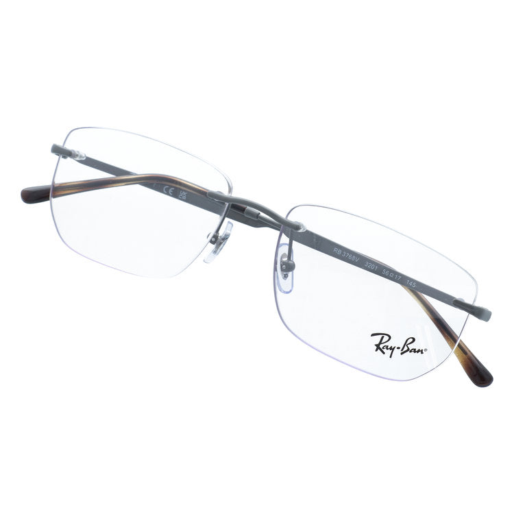 レイバン メガネフレーム 伊達メガネ Ray-Ban RX3768V 3201 56サイズ スクエア型 べっ甲柄 リムレス ベヨネッタメガネ ツーポイント型 ユニセックス メンズ レディース