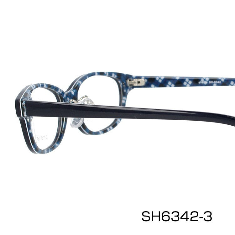 メガネ 眼鏡 度付き 度なし おしゃれ shellie シェリー SH 6342 全3色 52サイズ チェック柄 オーバル型 レディース 女性 UVカット 紫外線 ブランド サングラス 伊達 ダテ｜老眼鏡・PCレンズ・カラーレンズ・遠近両用対応可能 ラッピング無料