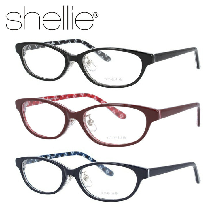 メガネ 眼鏡 度付き 度なし おしゃれ shellie シェリー SH 6342 全3色 52サイズ チェック柄 オーバル型 レディース 女性 UVカット 紫外線 ブランド サングラス 伊達 ダテ｜老眼鏡・PCレンズ・カラーレンズ・遠近両用対応可能 ラッピング無料