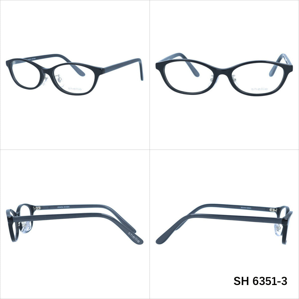 メガネ 眼鏡 度付き 度なし おしゃれ shellie シェリー SH 6351 全3色 50サイズ オーバル型 レディース 女性 UVカット 紫外線 ブランド サングラス 伊達 ダテ｜老眼鏡・PCレンズ・カラーレンズ・遠近両用対応可能 ラッピング無料