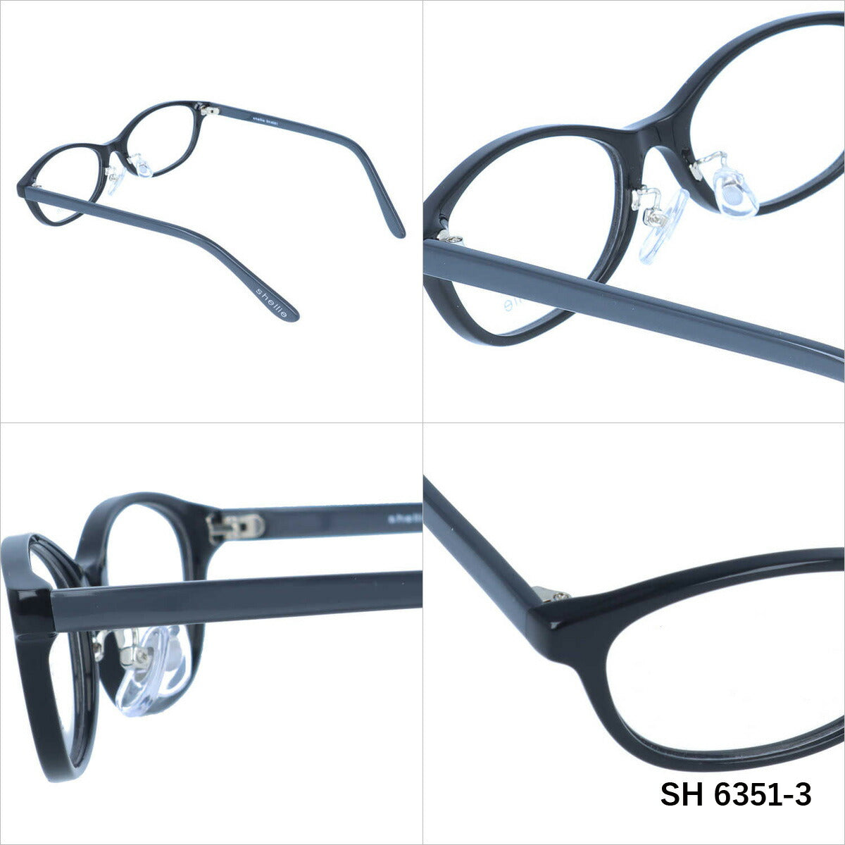 メガネ 眼鏡 度付き 度なし おしゃれ shellie シェリー SH 6351 全3色 50サイズ オーバル型 レディース 女性 UVカット 紫外線 ブランド サングラス 伊達 ダテ｜老眼鏡・PCレンズ・カラーレンズ・遠近両用対応可能 ラッピング無料