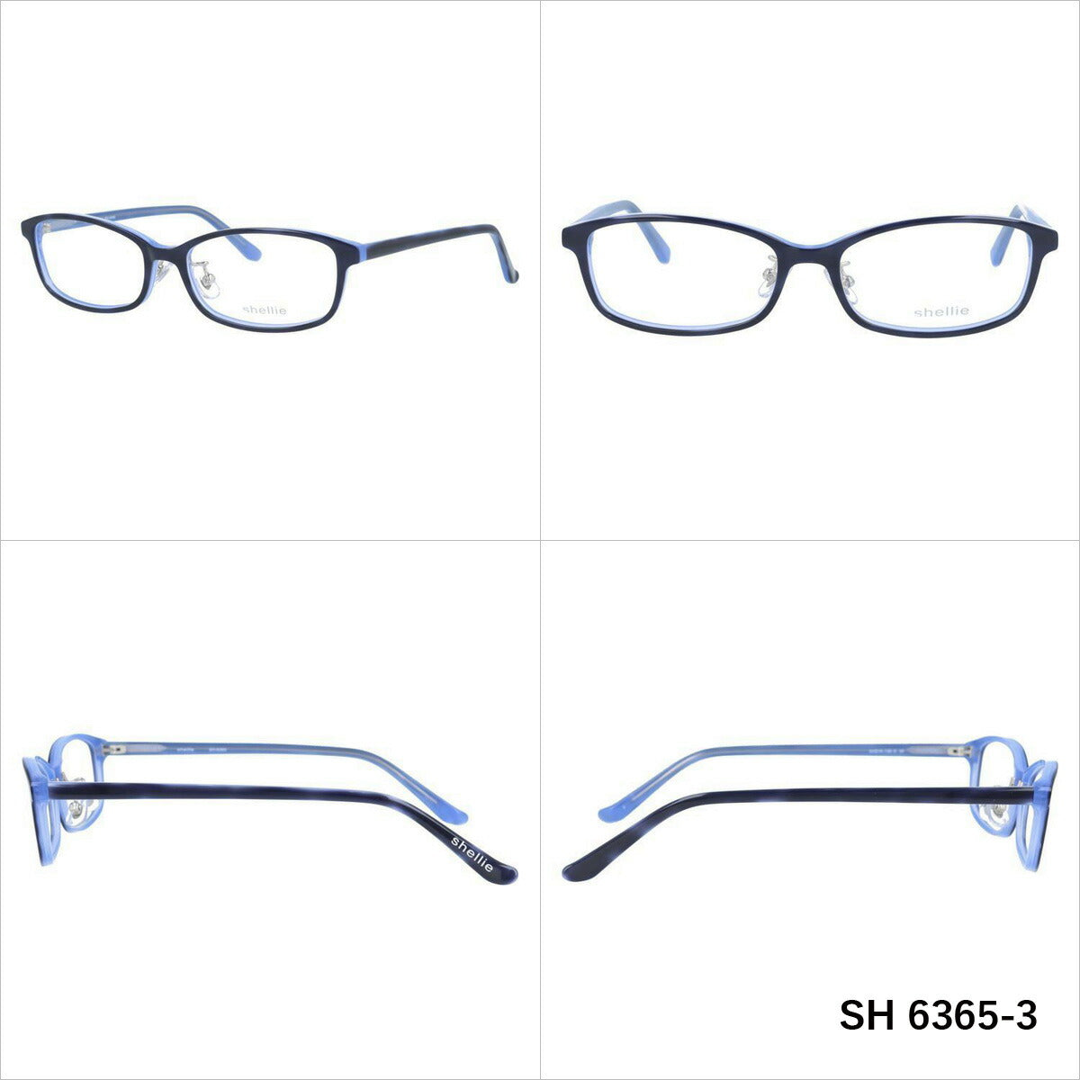 シェリー メガネ 眼鏡 フレーム 度付き 伊達 カラーレンズ メンズ レディース shellie ブランド SH 6365 53 スクエア | 老眼鏡 PCレンズ ブルーライトカット 遠近両用 対応可能 紫外線 対策 おすすめ 人気 プレゼント