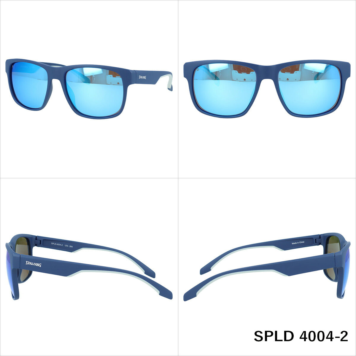スポルディング サングラス 偏光サングラス ミラーレンズ アジアンフィット SPALDING SPLD4004 54サイズ 全2カラー ウェリントン型 乱反射をカットしクリアな視界へ ユニセックス メンズ レディース