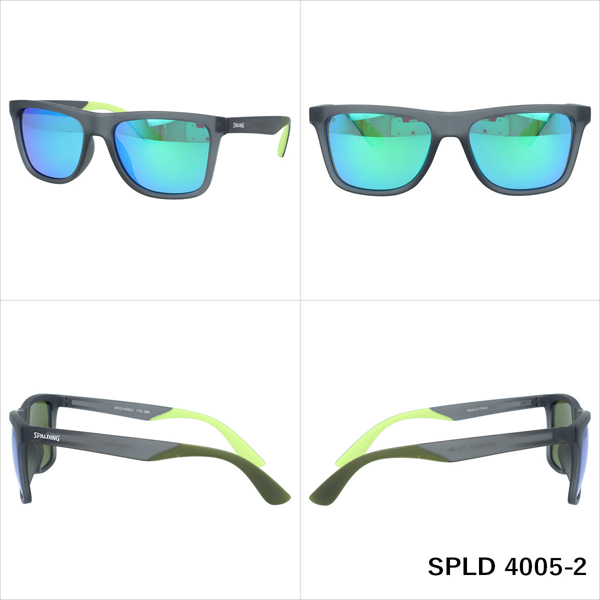 スポルディング サングラス 偏光サングラス ミラーレンズ アジアンフィット SPALDING SPLD4005 56サイズ 全2カラー ウェリントン型 乱反射をカットしクリアな視界へ ユニセックス メンズ レディース