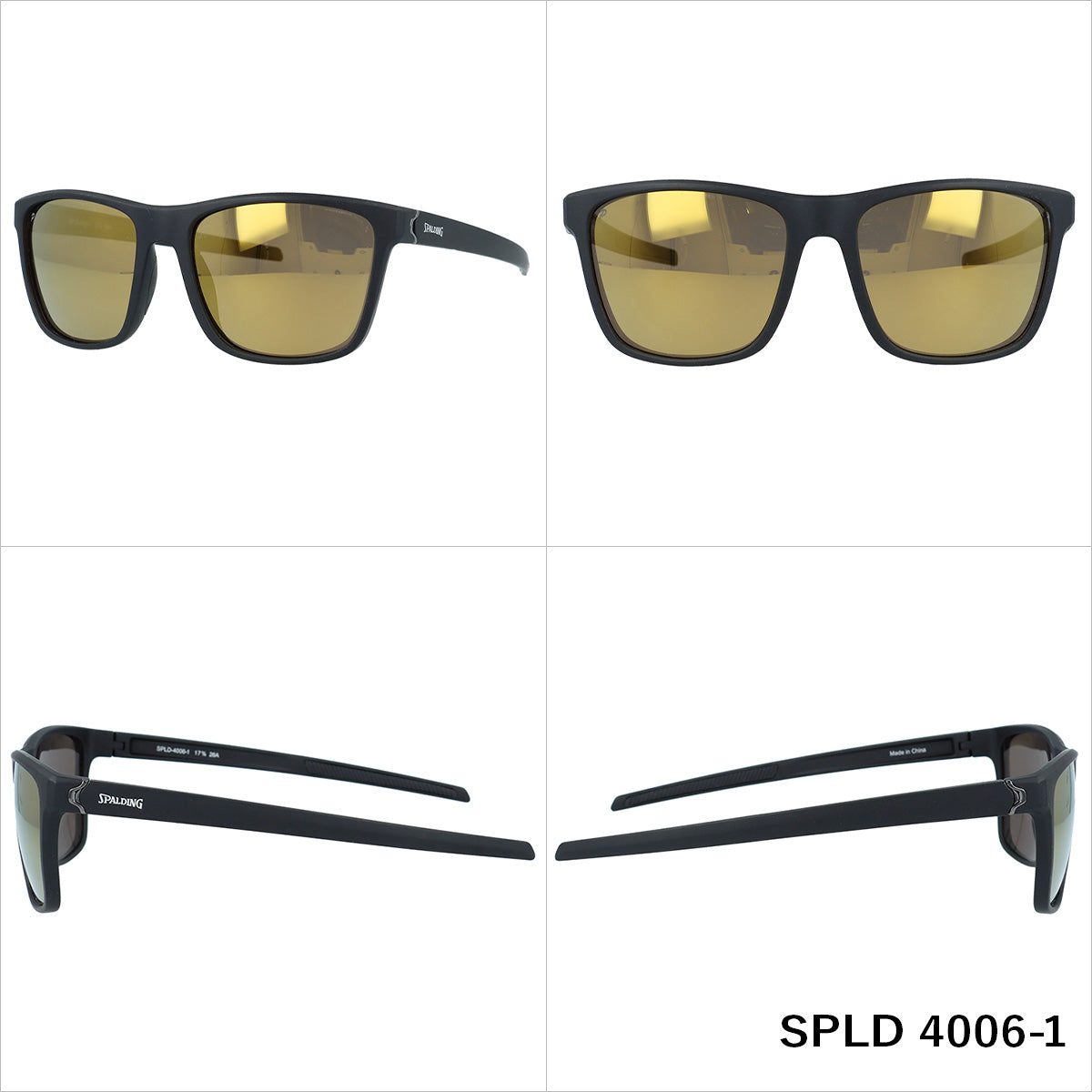 スポルディング サングラス 偏光サングラス ミラーレンズ アジアンフィット SPALDING SPLD4006 56サイズ 全2カラー ウェリントン型 乱反射をカットしクリアな視界へ ユニセックス メンズ レディース