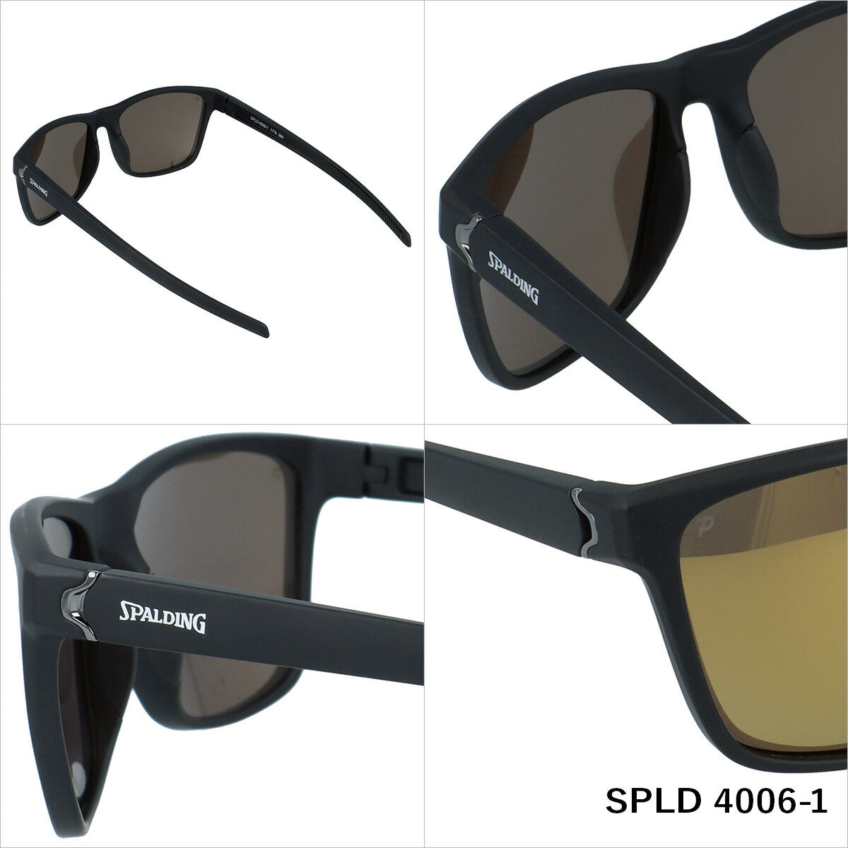 スポルディング サングラス 偏光サングラス ミラーレンズ アジアンフィット SPALDING SPLD4006 56サイズ 全2カラー ウェリントン型 乱反射をカットしクリアな視界へ ユニセックス メンズ レディース