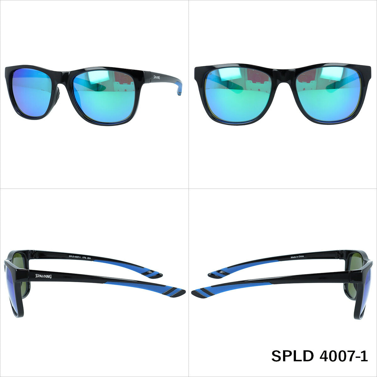 スポルディング サングラス 偏光サングラス ミラーレンズ アジアンフィット SPALDING SPLD4007 54サイズ 全2カラー ウェリントン型 乱反射をカットしクリアな視界へ ユニセックス メンズ レディース