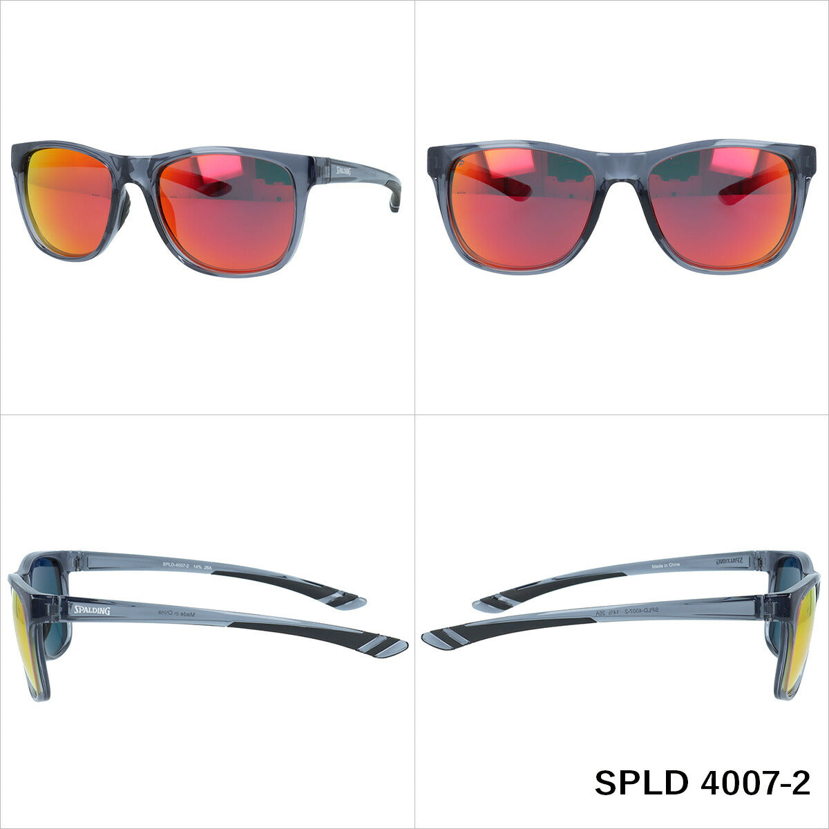 スポルディング サングラス 偏光サングラス ミラーレンズ アジアンフィット SPALDING SPLD4007 54サイズ 全2カラー ウェリントン型 乱反射をカットしクリアな視界へ ユニセックス メンズ レディース