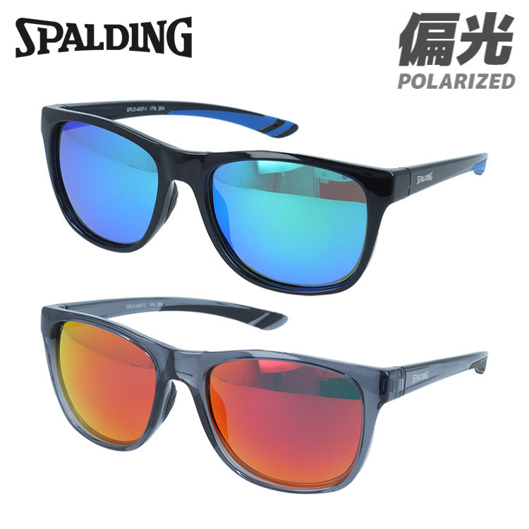 スポルディング サングラス 偏光サングラス ミラーレンズ アジアンフィット SPALDING SPLD4007 54サイズ 全2カラー ウェリントン型 乱反射をカットしクリアな視界へ ユニセックス メンズ レディース
