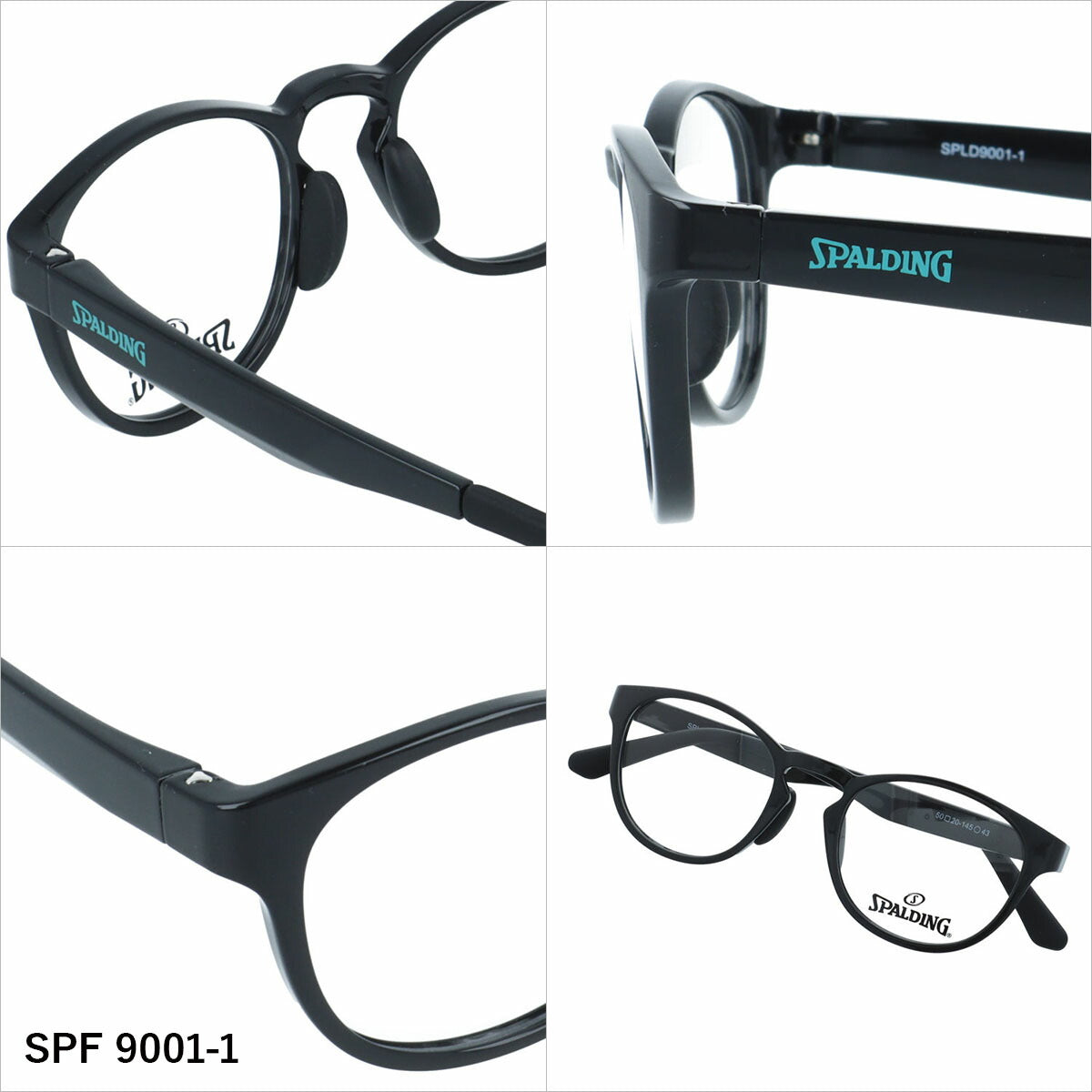 スポルディング メガネフレーム 伊達メガネ アジアンフィット（フルフィット） 調整可能ノーズパッド クリングス SPALDING SPF 9001 50サイズ 全4カラー ウェリントン型 ユニセックス メンズ レディース