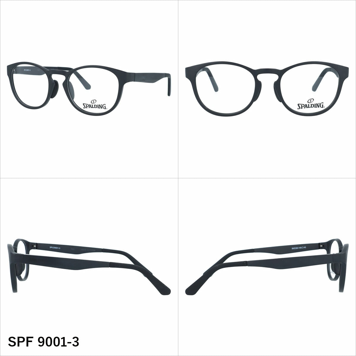 スポルディング メガネフレーム 伊達メガネ アジアンフィット（フルフィット） 調整可能ノーズパッド クリングス SPALDING SPF 9001 50サイズ 全4カラー ウェリントン型 ユニセックス メンズ レディース