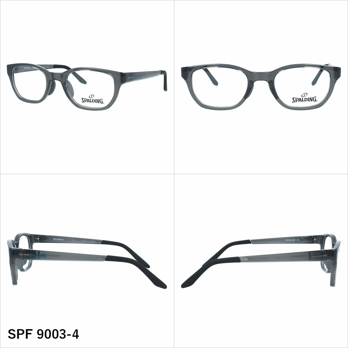 スポルディング メガネフレーム 伊達メガネ アジアンフィット（フルフィット） 調整可能ノーズパッド クリングス SPALDING SPF 9003 52サイズ 全4カラー スクエア型 ベヨネッタ型 ユニセックス メンズ レディース