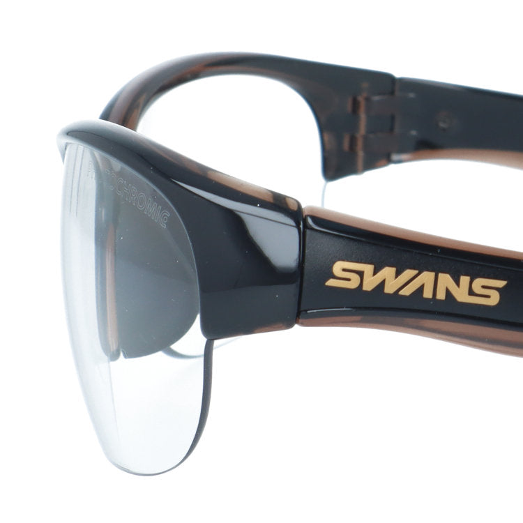 スワンズ 調光サングラス ルナ アジアンフィット（フレキシブルノーズパッド） SWANS LUNA LN-0066Z BRBK 61サイズ スポーツ型 紫外線で色が変わるレンズ フォトクロミック 小さめ テニス ゴルフ ユニセックス メンズ レディース 日本製