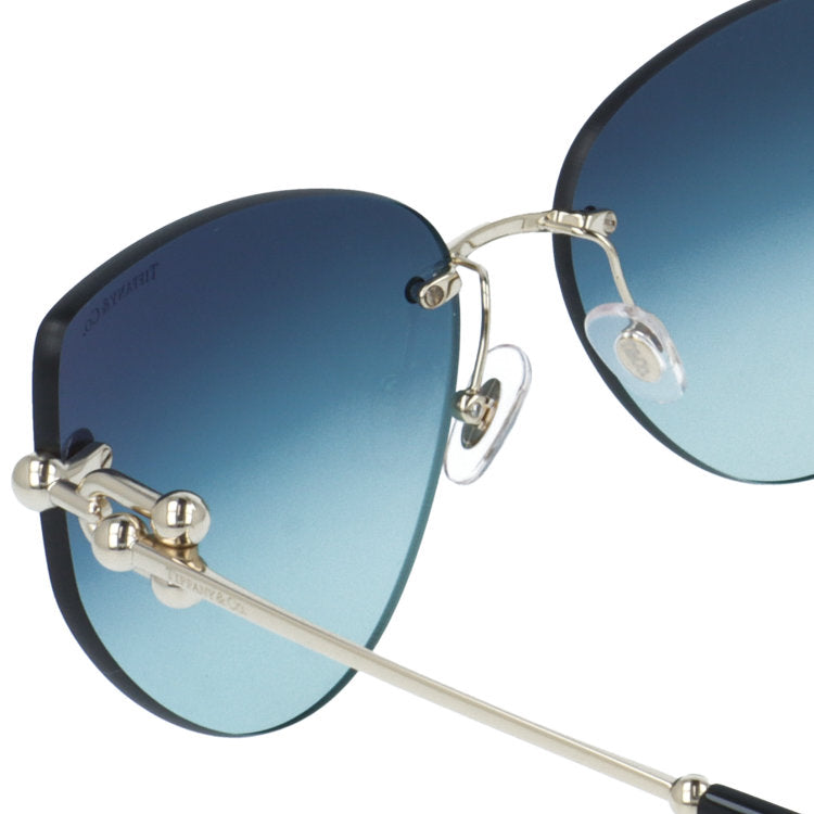 【訳あり・店頭展示品/外箱なし】【国内正規品】 ティファニー サングラス Tiffany & Co. TF3096 62029S 60サイズ スモールリンク バタフライ型 ボストン リムレス ツーポイント アウトレット品 ユニセックス メンズ レディース