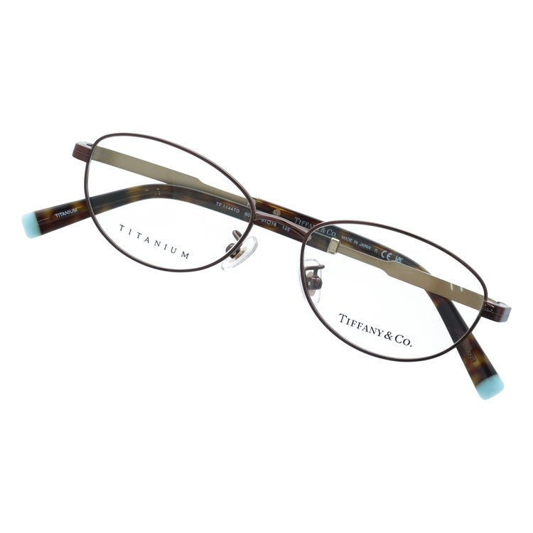【訳あり・店頭展示品/外箱なし】【国内正規品】 ティファニー メガネフレーム 伊達 アジアンフィット/フルフィット/調整可能ノーズパッド/クリングス Tiffany & Co. TF1144TD 6046 51サイズ ダイヤモンドポイント オーバル型 国産 日本製 ユニセックス メンズ レディース
