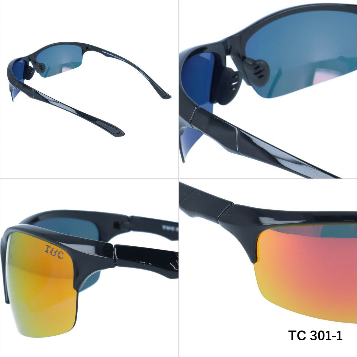 タウン&カントリー 偏光サングラス ミラーレンズ アジアンフィット Town & Country TC 301 全4カラー 62サイズ メンズ レディース スポーツ 川 海 釣り フィッシング 運転 ドライブ