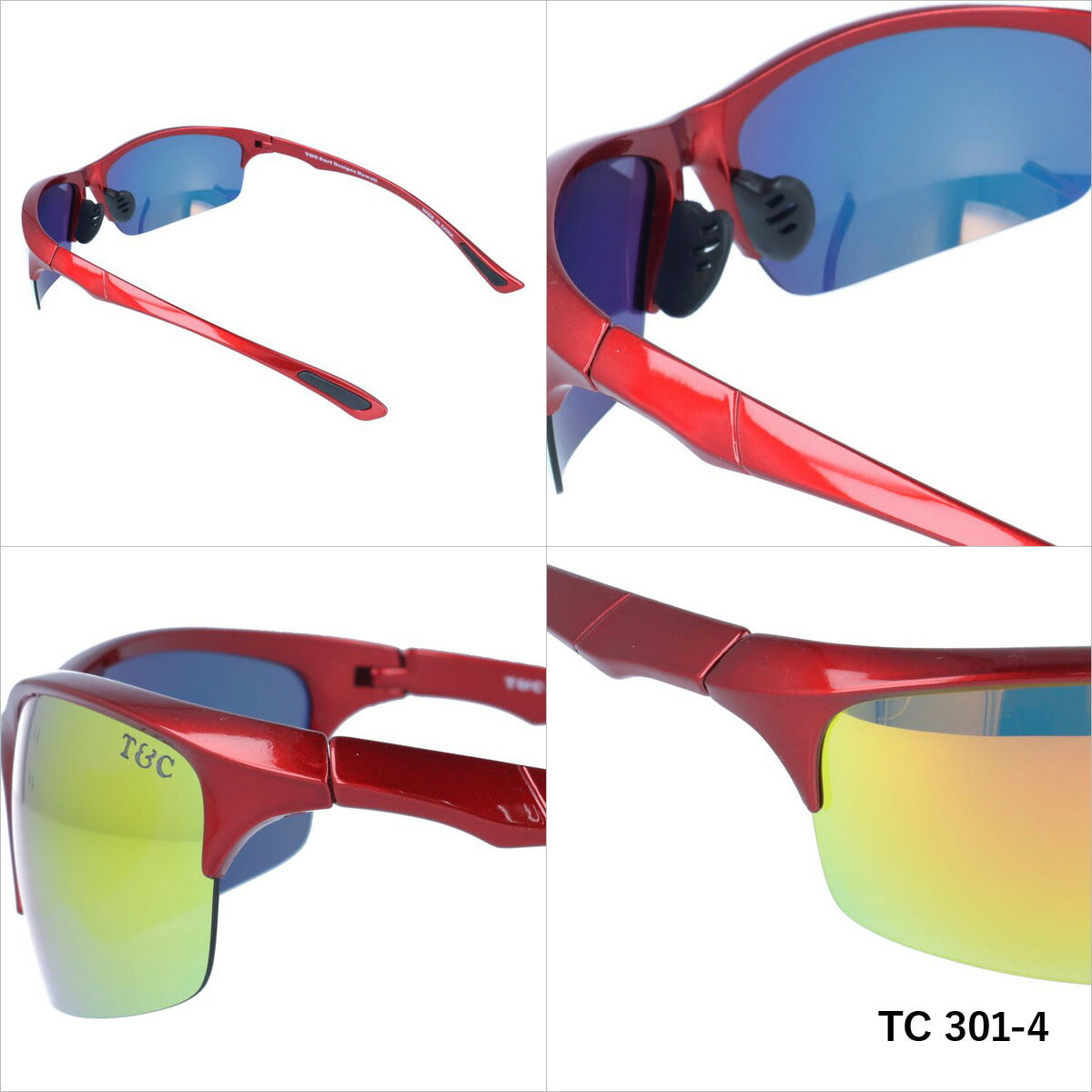 タウン&カントリー 偏光サングラス ミラーレンズ アジアンフィット Town & Country TC 301 全4カラー 62サイズ メンズ レディース スポーツ 川 海 釣り フィッシング 運転 ドライブ