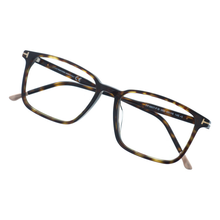 【訳あり・フレームのみ】 トムフォード アジアンフィット TOM FORD FT5607FB 052 55サイズ スクエア型 アウトレット品 べっ甲柄 ユニセックス メンズ レディース