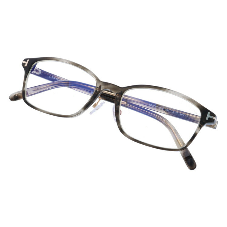 【伊達ブルーライトカットレンズ付】トムフォード メガネ TOM FORD メガネフレーム 眼鏡 FT5647DB 005 53 （TF5647DB 005 53） 調整可能ノーズパッド スクエア型 PC スマホ スマートフォン 度付き 度なし 伊達 メンズ レディース UVカット 紫外線 TOMFORD