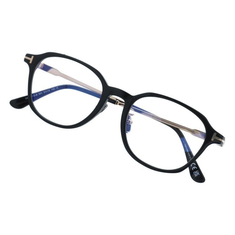 トムフォード メガネフレーム 伊達メガネ アジアンフィット（フルフィット） 調整可能ノーズパッド（クリングス） TOM FORD FT5927-D-B 001 51サイズ （TF5927DB 001 51） クラウンパント型 ブルーライトカット ユニセックス メンズ レディース