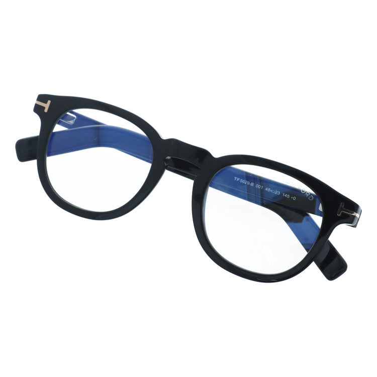 トムフォード メガネフレーム レギュラーフィット TOM FORD TF5629-B 001 48サイズ ウェリントン型 ブルーライトカット 黒縁 クロブチ ユニセックス メンズ レディース