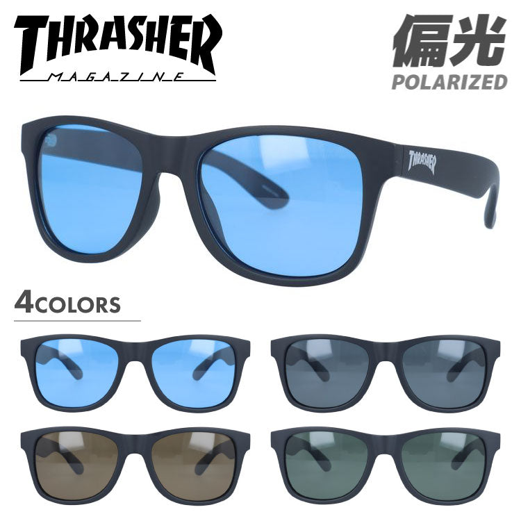 スラッシャー 偏光 サングラス カラーレンズ メンズ レディース UVカット THRASHER ブランド RADICAL 1013 55 ウェリントン | 紫外線 対策 おすすめ 人気 プレゼント 運転 ドライブ レジャー キャンプ アウトドア 釣り フィッシング 海 川 山 春 夏 秋 冬 ランニング