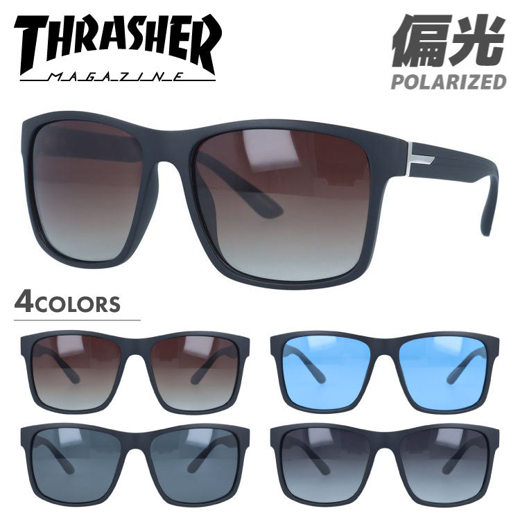 スラッシャー 偏光 サングラス カラーレンズ メンズ レディース UVカット THRASHER ブランド GAIL 1023 56 ウェリントン | 紫外線 対策 おすすめ 人気 プレゼント 運転 ドライブ レジャー キャンプ アウトドア 釣り フィッシング 海 川 山 春 夏 秋 冬 ランニング