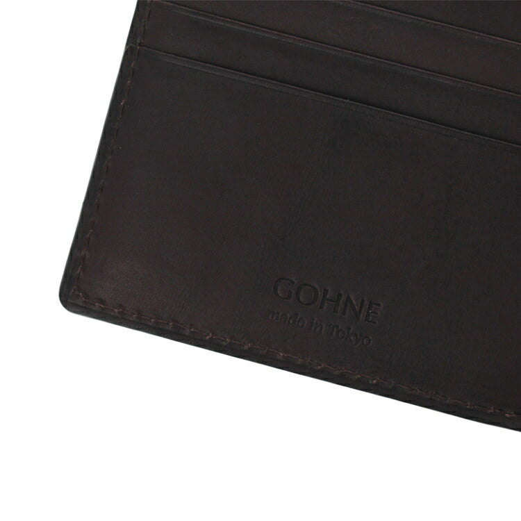 【made in Tokyo 日本製】折財布 緑 黒 赤 青 茶 本革 イタリアンレザー 牛革（型押し）×牛革 GOHNE ゴーネ M1001-19A 全4カラー リアルレザー 型押し 小銭入れ付き メンズ 男性 夫 彼氏 息子 新社会人 フレッシャーズ 新生活 ビジネス ラッピング無料