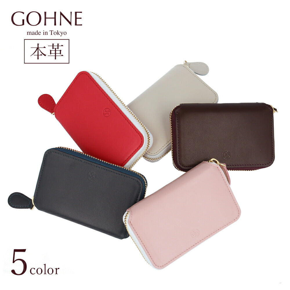 折財布 本革 コンパクト財布 GOHNE ゴーネ L1005-22S 全5カラー レディース キャッシュレス ミニマル リアルレザー 小銭入れ付き 日本製 女性 誕生日 記念日 ご褒美 プレゼント