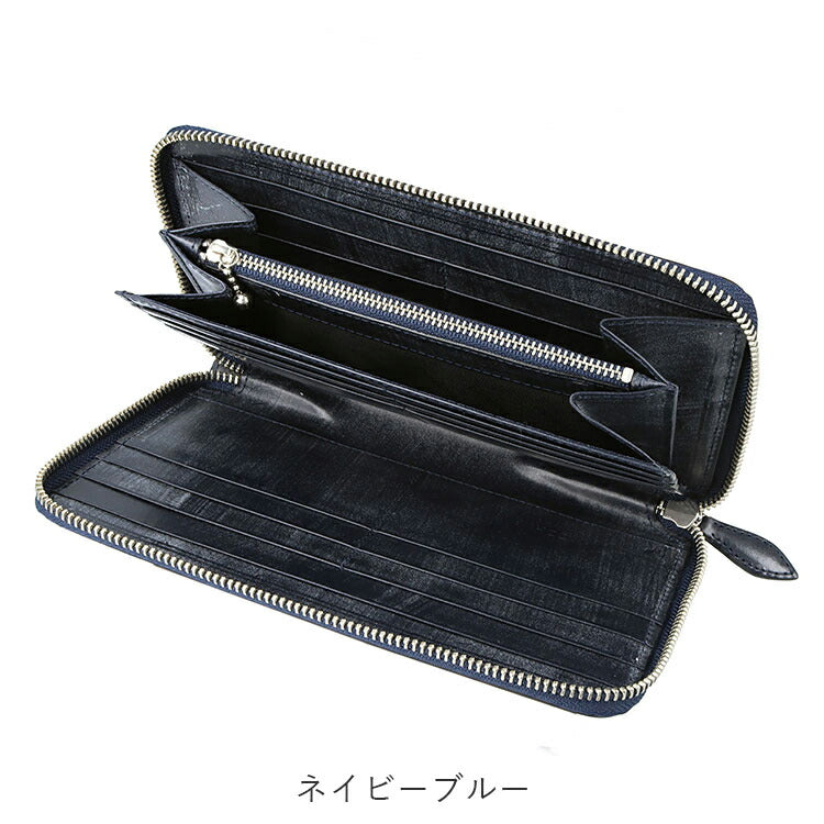 【made in Tokyo 日本製】長財布 緑 黒 青 茶 本革 ブライドルレザー 牛革 GOHNE ゴーネ M1105-20A 全4カラー リアルレザー 小銭入れ付き パスポートウォレット メンズ 男性 夫 彼氏 息子 ラッピング無料