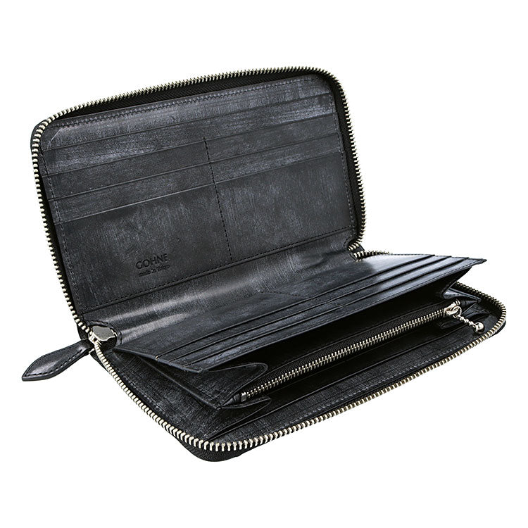 【made in Tokyo 日本製】長財布 緑 黒 青 茶 本革 ブライドルレザー 牛革 GOHNE ゴーネ M1105-20A 全4カラー リアルレザー 小銭入れ付き パスポートウォレット メンズ 男性 夫 彼氏 息子 ラッピング無料